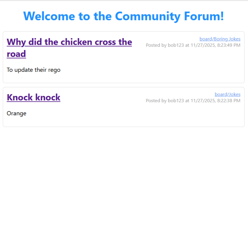 Community Forum